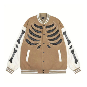 Wholesale Slim Custom Logo Plus Size Casual <b>Summer</b> Woolen Windproof Quick Dry Baseball Varsity <b>Jacket</b> <b>Men</b> - Product Image 3
