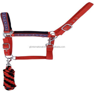 Cabestro de caballo de nailon estampado hecho a medida de alta resistencia con relleno de neopreno en la banda de la nariz y las mejillas y hardware de níquel libre de óxido - Product Image 4