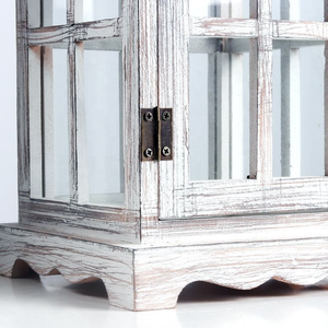 Farol de Madera Blanco Clásico Ecológico Personalizable con Vela para Decoración del Hogar, Bodas, Jardín y Patio - Product Image 6