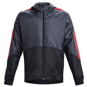 Chaqueta cortavientos para hombre con MOQ bajo, logotipo bordado personalizado, con capucha, impermeable, ligera, para viaje. - Product Image 1