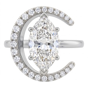 Anillo de compromiso solitario de oro fino con diamante, engaste de bisel, tipo F, certificado IGI, moderno y elegante para aniversario de bodas - Product Image 3