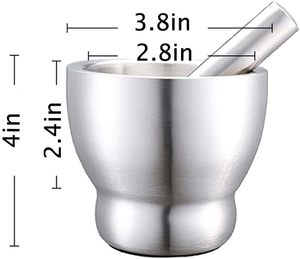 Premium Stainless Steel Alloy Steel Mortar and Pestle Durable Heavy Duty Spice <b>Grinder</b> for Kitchen Use - Product Image 2