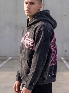 Custom Acid Wash <b>Zip</b> Up Hoodie Mens Oversized Full <b>Zip</b> <b>Hooded</b> Sweatshirt Heavyweight Cotton Fleece Vintage Streetwear Graphic - Product Image 6