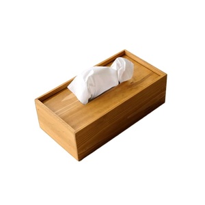 Caja de pañuelos de madera con diseño vintage rectangular y cierre de latón para decoración de mesa en el hogar u oficina, dispensador de pañuelos faciales. - Product Image 2