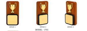 Wooden <b>Trophy</b> With Gold Cup And Engraving Plate Model 1701 For Sports Awards - Product Image 5