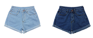 Shorts en jean taille haute pour femme, coupe droite, décontracté, style été, couleur unie, tissu en coton - Product Image 5