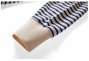 Men's Long Sleeve Striped <b>Polo</b> <b>Shirt</b> Knitted Cotton Breathable Casual Design Regular Fit <b>Blue</b> White Pattern - Product Image 3