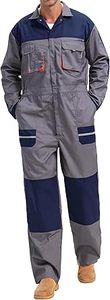 Unisex <b>Work</b> Coveralls Multi Pockets Garage Jumpsuit Zip Coverall One Piece Workwear Mechanic <b>Overalls</b> Anti-static Anti-Wrinkle - Product Image 2