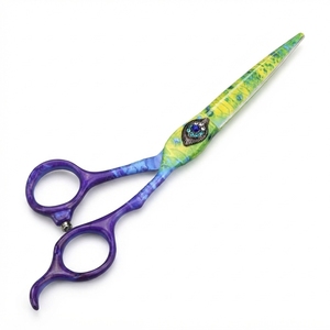 Ciseaux de coiffure colorés personnalisés, outil de coiffage professionnel avec lames en acier inoxydable et décoratifs - Product Image 1