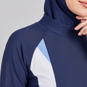 Conjunto Burkini Modesto de 3 Piezas, Cobertura Completa, Cintura Alta, Top Corto con Logo Frontal, Lavado, Muy Solicitado - Product Image 5
