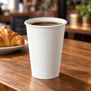 Gobelet en papier blanc simple paroi de 16 oz, enduit de PE, 90 mm, jetable, pour boissons chaudes, écologique, compostable, qualité alimentaire, pour thé et lait - Product Image 5