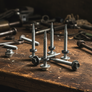 สกรูเจาะยึดหัวหกเหลี่ยม PDC รุ่น 12 เหล็กกล้าคาร์บอน คลาส 4.8/6.8 ชุบสังกะสี/ชุบกัลวาไนซ์ เกลียวหยาบ นิ้ว พร้อมแหวนรอง EPDM แบบเชื่อมติด - Product Image 1