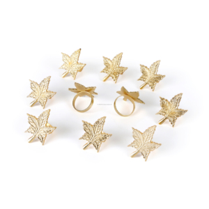 Vente chaude Feuille D'or En Forme De Serviette Anneau De Luxe En Bois Cercle Serviette Boucle pour La Décoration De Table De Fête En Gros Quantité En Vrac - Product Image 3