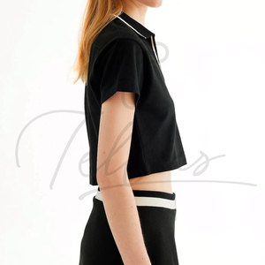 Camiseta Polo Corta para Mujer, Cuello en V, Manga Corta, Estilo Casual, Personalizable con Logotipo, Nueva y Elegante - Product Image 5