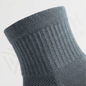 Crew <b>Socks</b> Solid Gray Knitted Breathable Polyester Spandex <b>Running</b> Athletic Summer Adults Regular Style - Product Image 4