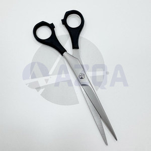 Right-Handed Stainless Steel Barber <b>Scissors</b> Medium Handle Blunt Tips Sharp Blades Professional Salon Use 4Cr13 Stainless Steel - Product Image 2