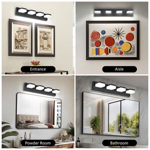 Lampada da Bagno a LED Dimmerabile a 4 Luci, 24W, Luce Bianca Fredda 6000K, Nero Opaco, Illuminazione per Bagno - Product Image 4