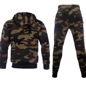 Men's Camouflage Tracksuit Full <b>Zip</b> <b>Hooded</b> Sweatshirt With Side Pockets Casual Sport Wear Autumn Regular Fit Jogging Set - Product Image 3