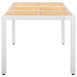 Set da Pranzo in Rattan PE Bianco a 9 Pezzi con Coperture Rimovibili, Set da Giardino - Product Image 4