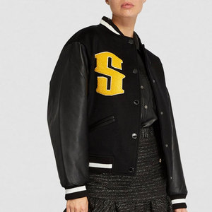 High Quality Custom Women's Wool Varsity Jacket Chenille Embroidery Letterman Jacket College <b>Coat</b> For Women - Product Image 5