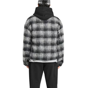 Premium Eco-friendly Zipper Closure Mens <b>Flannel</b> Shirt <b>Jacket</b> Plaid Cotton Blend Winter Shacket Sherpa Fleece Lining Custom Logo - Product Image 4