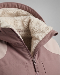 Women Winter <b>Sherpa</b> <b>Lined</b> Cotton <b>Jacket</b> Hooded Windproof Stand Collar Warm Casual Outdoor - Product Image 3