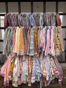 Women's <b>Large</b> Block Print Soft Cotton Sarongs Vintage Stylesh Bohemian Beach Sarong Warps Boho Cotton Neck Head Warp Holiday - Product Image 2