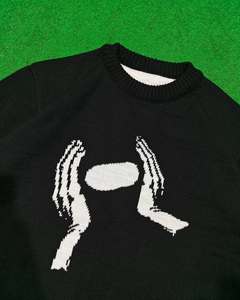 Men's Winter Season Essential Solid Color Pullover Knit Sweater <b>Thick</b> Round Neck Button Decoration Zipper Closure <b>Cardigan</b> Style - Product Image 2