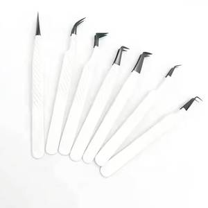 Ensemble de pinces à cils en acier inoxydable de précision, pointe lisse, pour outils d'extension de cils - Product Image 2