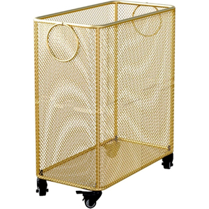 High Quality Matte Black Metal Rolling Laundry Basket With Wheels Grade Iron Wire Laundry <b>Cart</b> For Hotels And Home <b>Storage</b> - Product Image 6