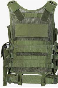 TRIBON SPORTS TS-<b>TV</b>-015 Tactical Vest Nylon Olive Green Softback Hunting Utility Pockets Waterproof Arcuate Shoulder Strap - Product Image 2