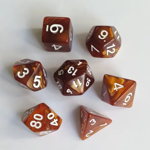 Custom <b>Resin</b> <b>Crafts</b> DND Dice Colorful Grid Design Solid Polyhedral Dices Sets With Colorful Number for Board Game D&D - Product Image 2