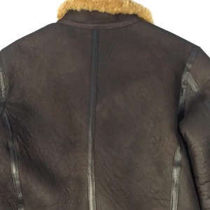 Men's Genuine Leather Shearling <b>Jacket</b> Premium Fur <b>Lined</b> Winter Aviator Coat Comfortable Durable Warm Fashion Outerwear - Product Image 2