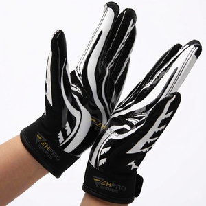 Guantes de Receptor de Fútbol Americano con Logotipo de Equipo Personalizado, Palma Adhesiva, Tejido Transpirable e Impermeable, Diseño Personalizado, Fabricante - Product Image 5