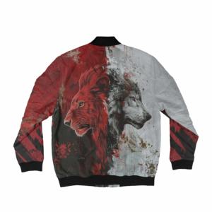 Blouson Bomber Unisexe Décontracté en Polyester Imprimé Hiver pour Hommes avec Logo Personnalisé sur le Devant - Product Image 6