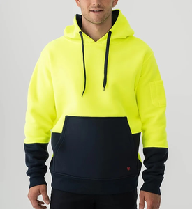 Sweat à capuche surdimensionné personnalisé avec logo OEM, haute visibilité, jaune, marine, orange, vêtements de travail pour l'hiver et les activités de plein air, 100% coton, 350 GSM - Product Image 1