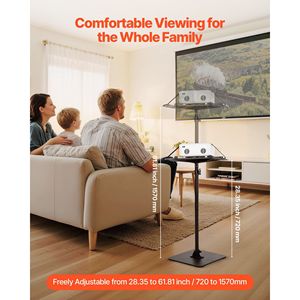 Supporto per Proiettore Regolabile in Altezza da 30,3 a 63,4 Pollici con Rotazione Orizzontale a 360 Gradi e Supporti per Auto - Product Image 4