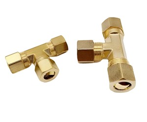 Conectores en T de Latón Personalizados, Mecanizados por CNC, Lisos, de 1/8", 1/4", 3/8", 1/2", 6mm, 8mm, 10mm, 12mm, con Doble Férula de Compresión Hidráulica - Product Image 2
