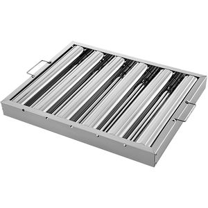 Paquete de 6 Filtros Comerciales para Campana Extractora, Acero Inoxidable 430, 5 Ranuras, 19.5W X 15.5H Pulgadas, para una Mejor Circulación de Aire - Product Image 1