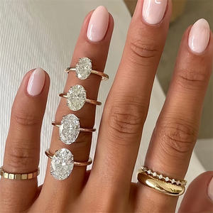 Diamant synthétique ovale 3 carats, cultivé en laboratoire CVD, effet glacé, pierre artificielle en vrac, blanc VVS, couleur D, meilleur prix de gros - Product Image 2