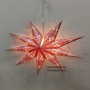 Nouvelle tendance 2024 neuf pointeur décorations de noël paillettes papier imprimé étoiles lanternes neuf points paillettes impression étoile en gros - Product Image 1