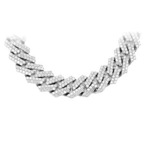 Collier en or rose et jaune 14 carats avec diamants cubains surélevés, coupe ronde brillante, certifié IGI, 39,50 carats - Product Image 1