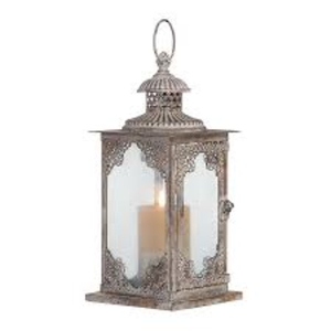 Modern Style Grey Metal & Glass Hanging <b>Candle</b> <b>Lantern</b> With Handle Decorative Iron <b>Candle</b> Holder For Indoor Outdoor Home Decor - Product Image 1