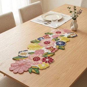 <b>Black</b> Gold Beaded Luxury Eco-Friendly Durable Handmade Rectangle Fabric Table <b>Runner</b> Mats - Product Image 2