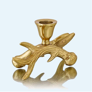 Porte-bougie en fer forgé au design simple avec finition noire en poudre, disponible au meilleur prix - Product Image 1