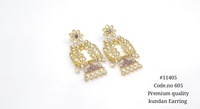 Boucles d'oreilles pendantes en or plaqué Kundan 11405, boucles d'oreilles charmantes, bijoux pour femmes, pour mariage ou fête.