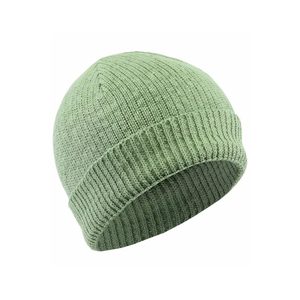 Bonnet en tricot côtelé noir, avec revers plié, pour homme, femme, unisexe, décontracté, chaud, extensible, pour l'extérieur - Product Image 2