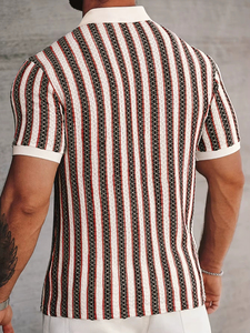 Polo de Manga Corta de Punto Negro para Hombre, Casual, Color Sólido, Transpirable, Corte Regular, Personalizado, Absorbe la Humedad, Secado Rápido, para Golf - Product Image 6