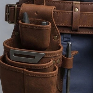 Wholesale Cow Hide <b>Electrician</b> <b>Tool</b> Multiple <b>Pouches</b> Durable Stitching Secure <b>Tool</b> Holders Adjustable Waist Waterproof Alloy - Product Image 3