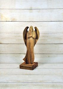Centre de table décoratif en bois en forme d'ange, figurine d'ange élégante pour les intérieurs rustiques et bohèmes de style farmhouse - Product Image 3